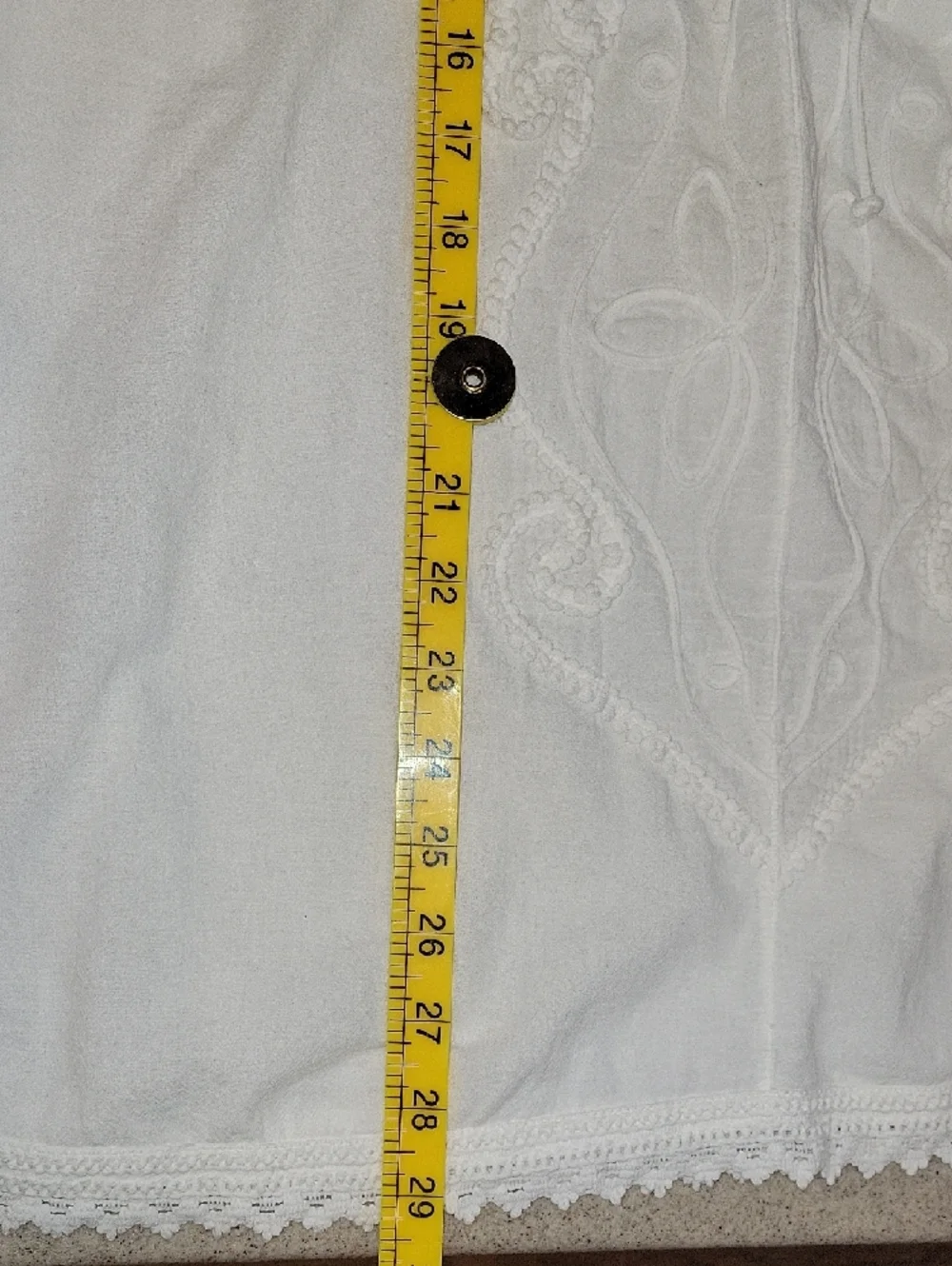 Soft Surroundings White Embroidered V-Neck Cotton Tunic Size Petite XL